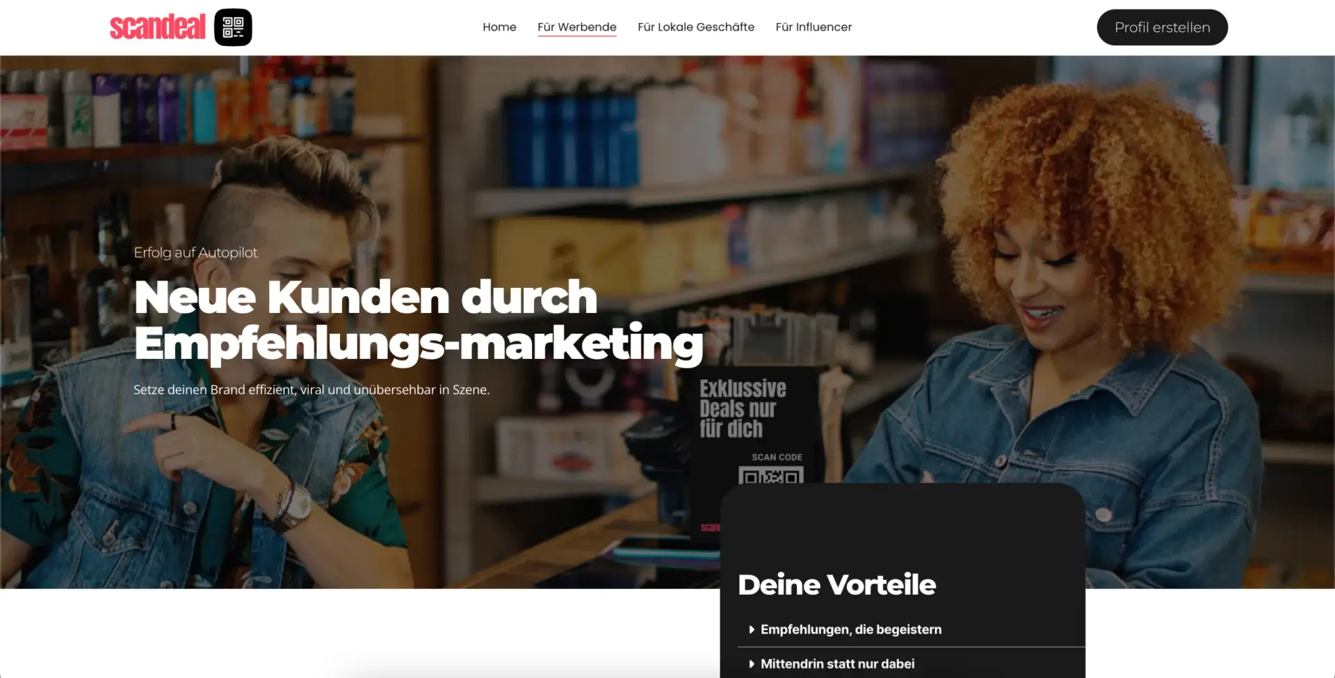 Screenshot der Scandeal Marketing Automation Plattform