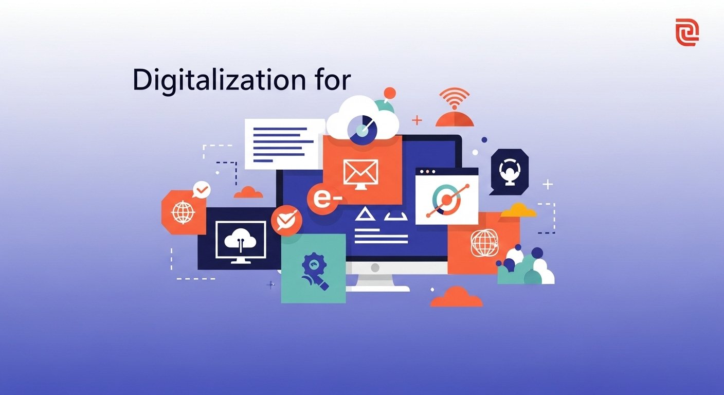 Grafik symbolisiert digitale Sichtbarkeit im Internet