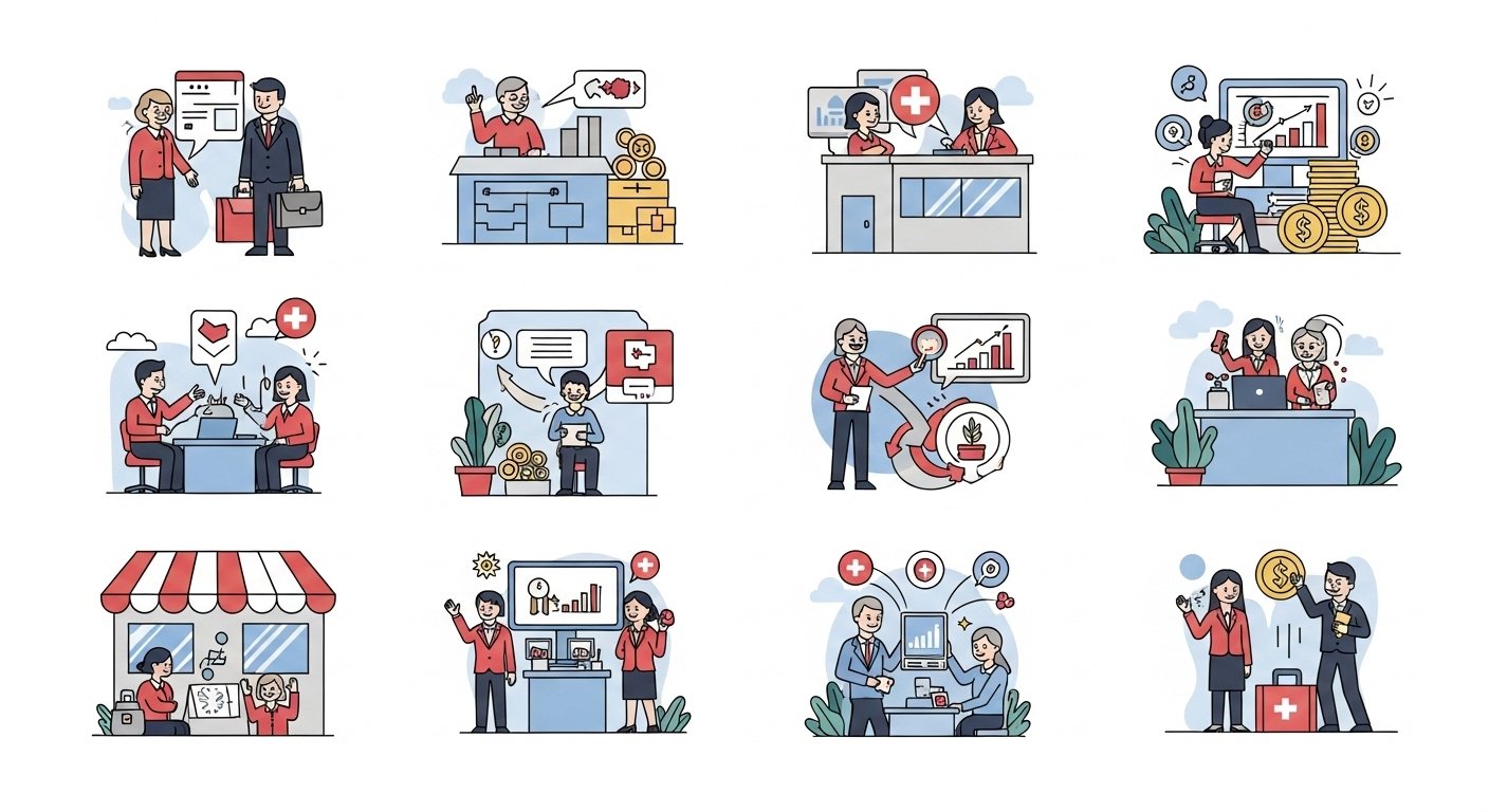 Illustration von Künstlicher Intelligenz im Einsatz für kleine und mittlere Unternehmen