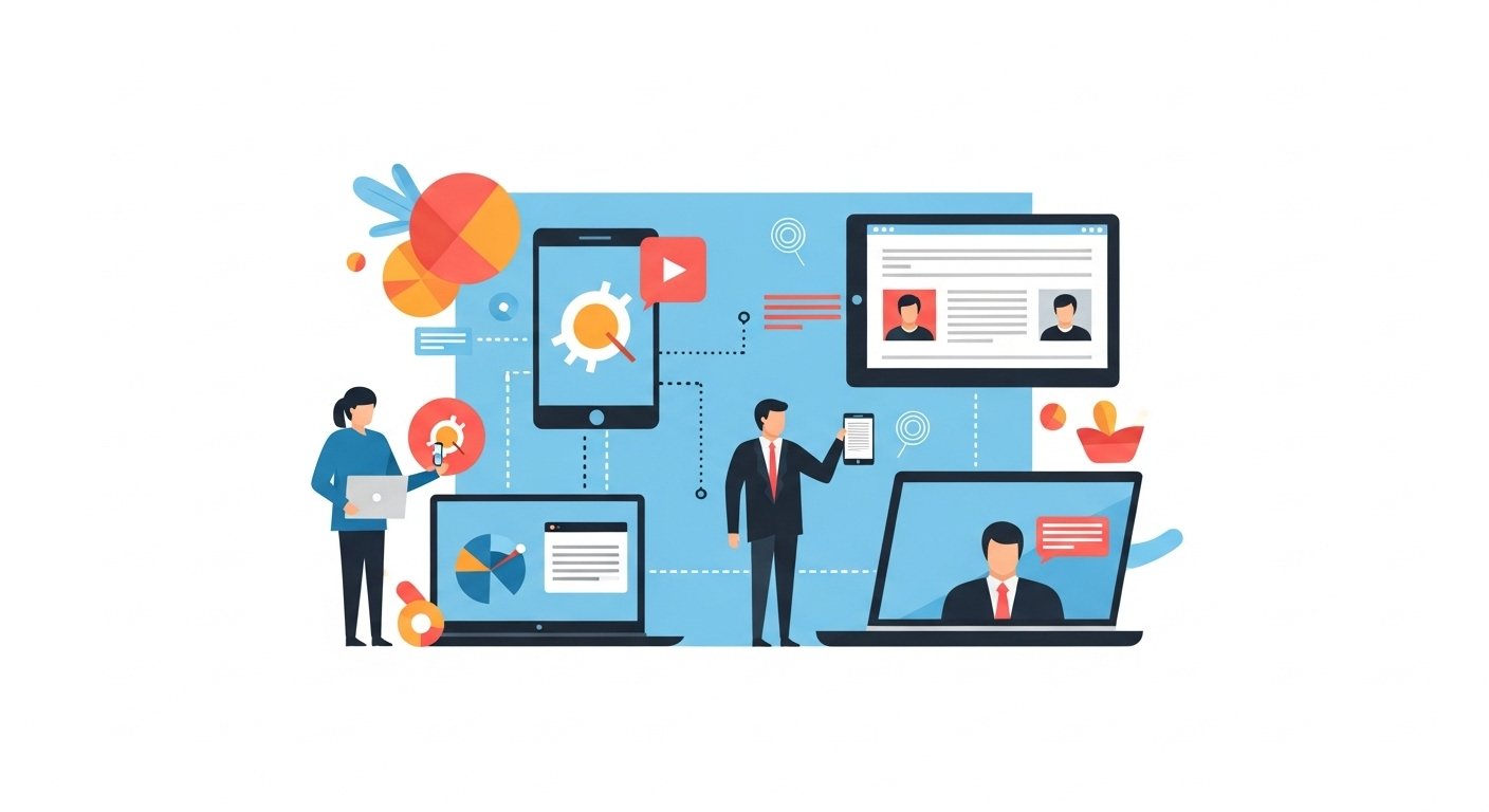 Grafikdarstellung von Online Marketing Strategien