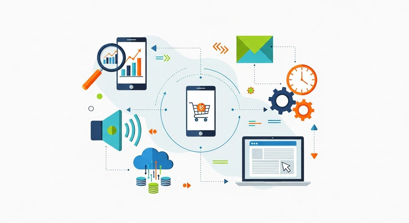 Bild zeigt ein Konzept für Online Marketing Strategien