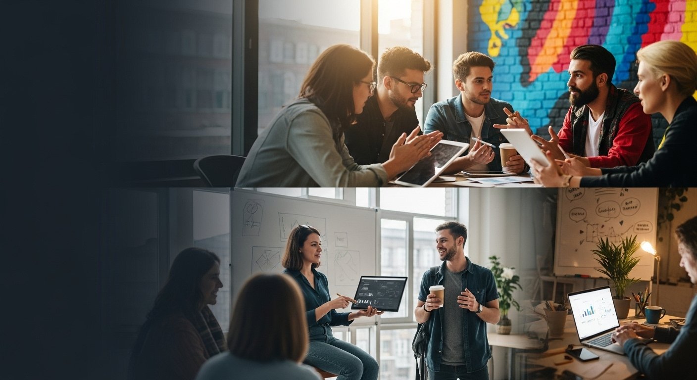 Webdesigner arbeiten an einem Projekt in der Schweiz