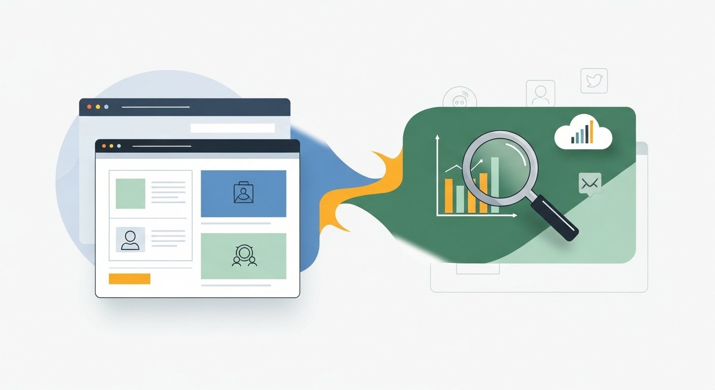 Grafik, die das Konzept der digitalen Sichtbarkeit darstellt