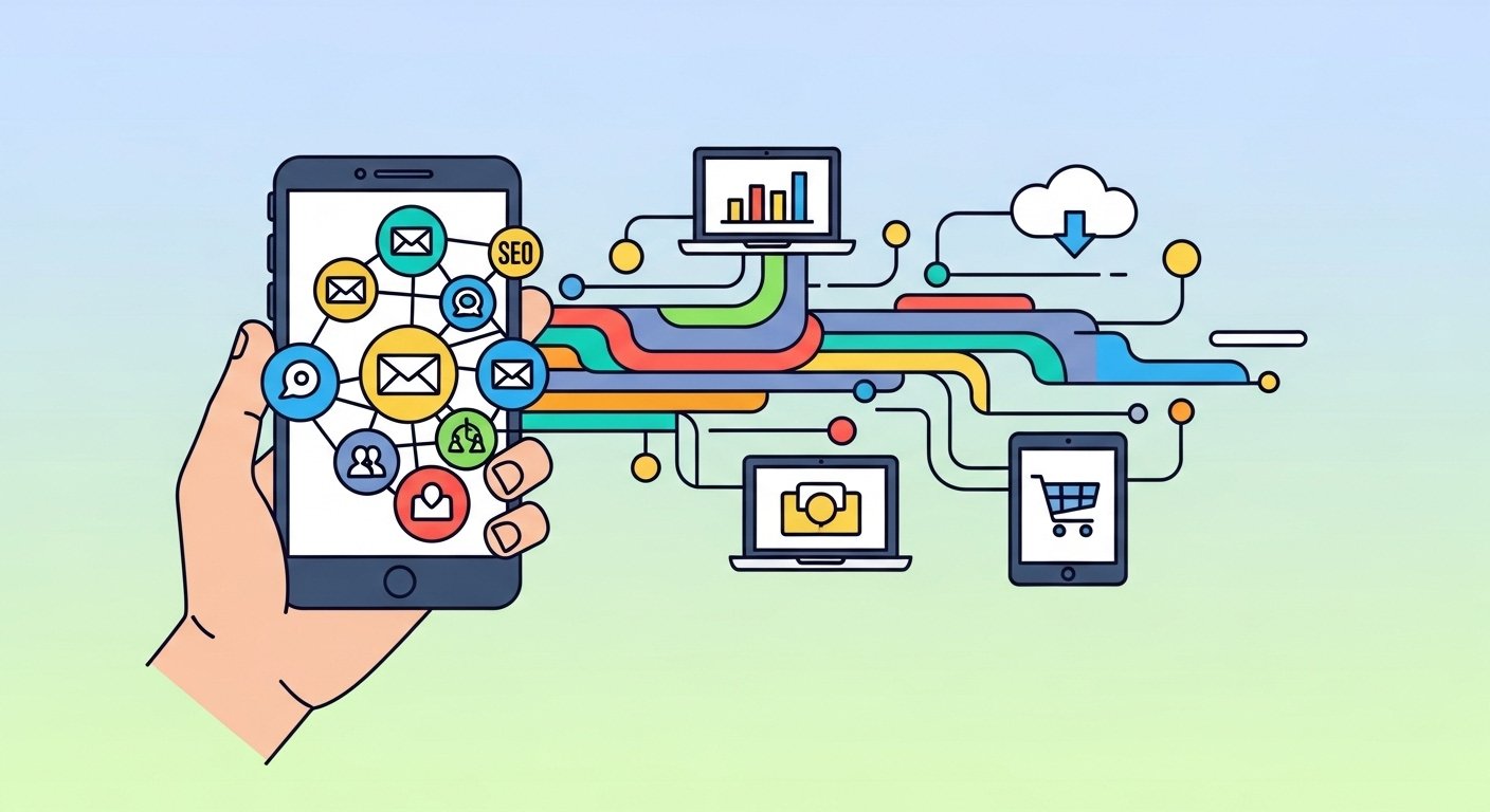 Bild zeigt verschiedene Online-Marketing-Strategien und -Trends